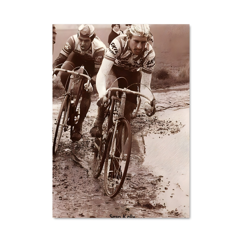 Poster Piste Boueuse – affiche Cyclisme